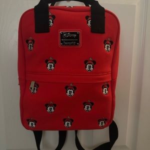 Minnie mouse, canvas lounge, fly, backpack, only worn once